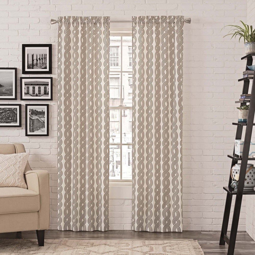 PAIRS to Go Curtain Panels Zaya Neutral Chocolate Brown  2 Panel Set 56 X 84 in